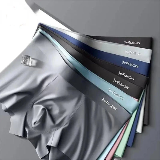 3Pcs Silk Seamless Boxer