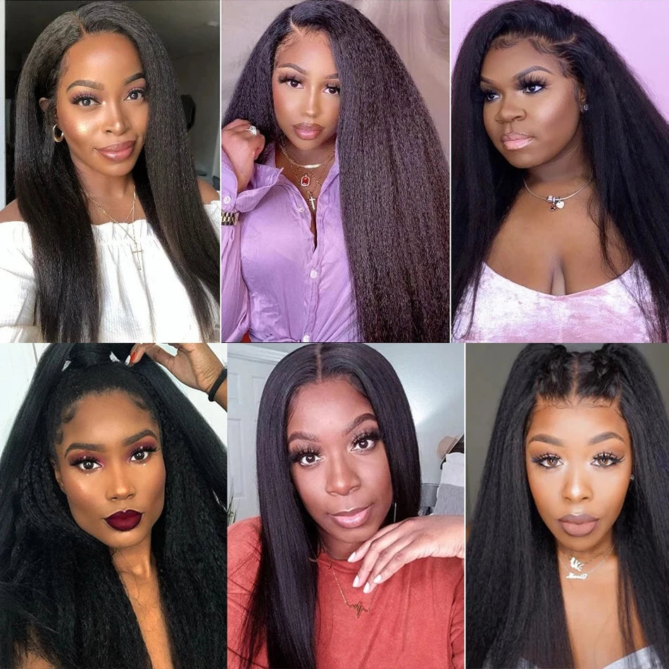 3 Bundles Human Hair Bundles Virgin Remy Extensions Coarse Yaki Weft